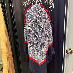 Alfani Navy Blue and Red Women's sleeveless top